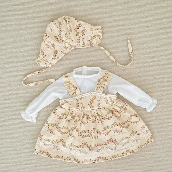 Vintage Floral Reborn Doll Outfit Set