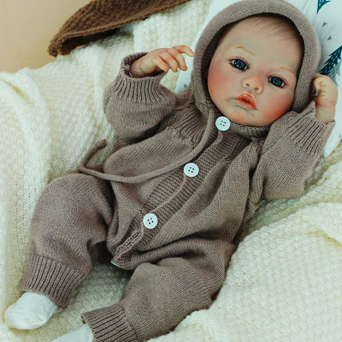 Wool Hooded Reborn Doll Jumpsuit